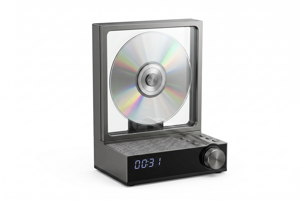 Vertical Retro CD Player — Bluetooth + RGB Lighting
