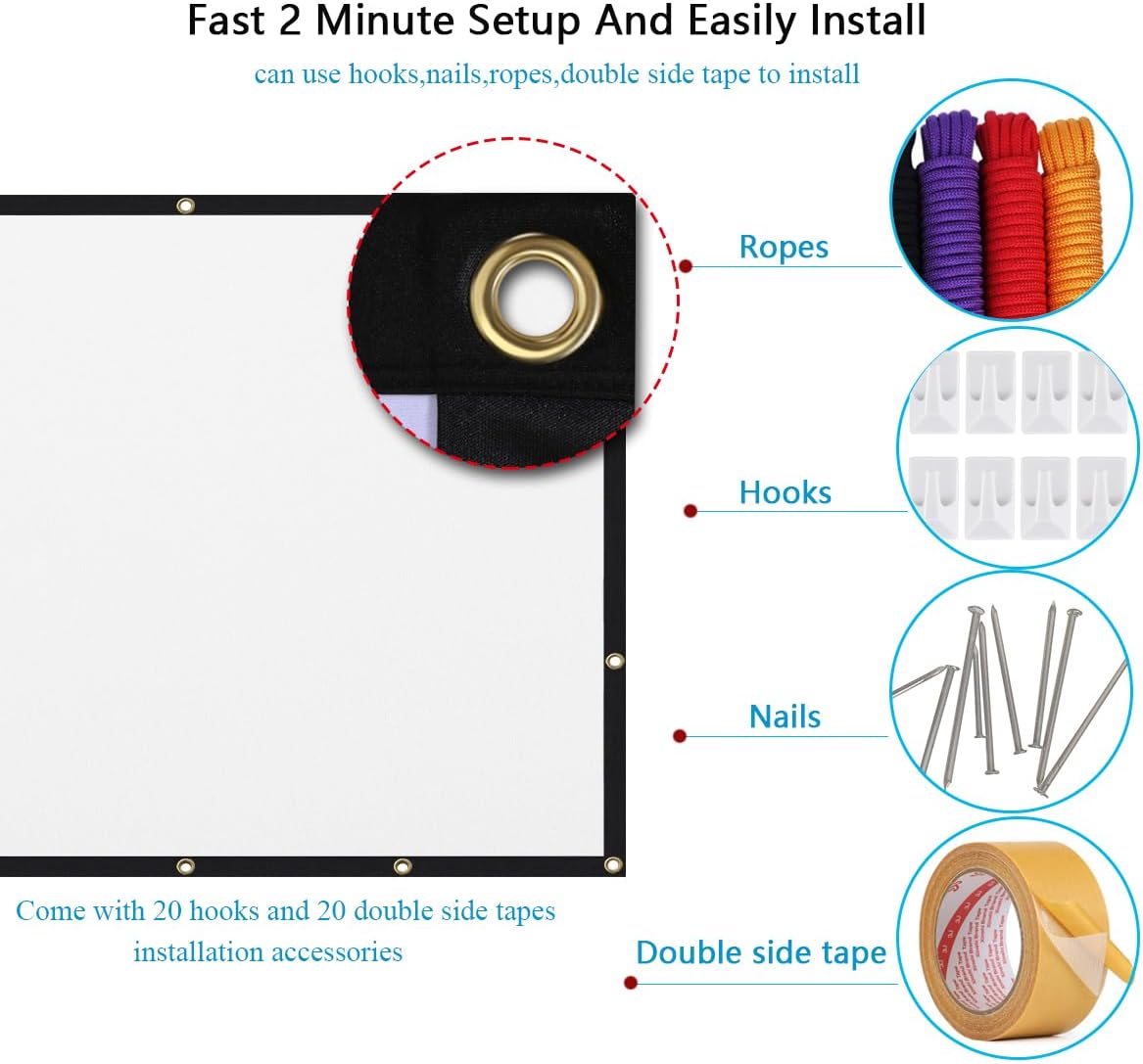 Foldable Projector Screen — 120 inch